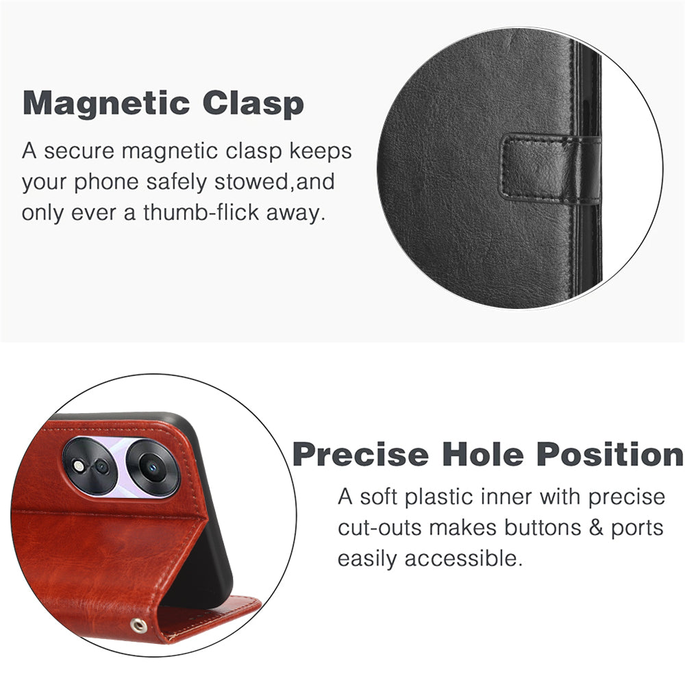 Mobile Phone Case for vivo Y02 4G Anti-drop Crazy Horse Texture Wallet Stand PU Leather Phone Cover with Strap Mobile Phone Case for vivo Y02 4G Anti-drop Crazy Horse Texture Wallet Stand PU Leather Phone Cover with Strap